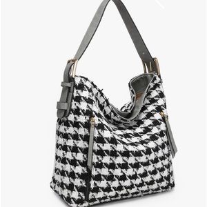 SOLDOUT-2 in 1 Concealed Carry Hobo Handbag - Houndstooth